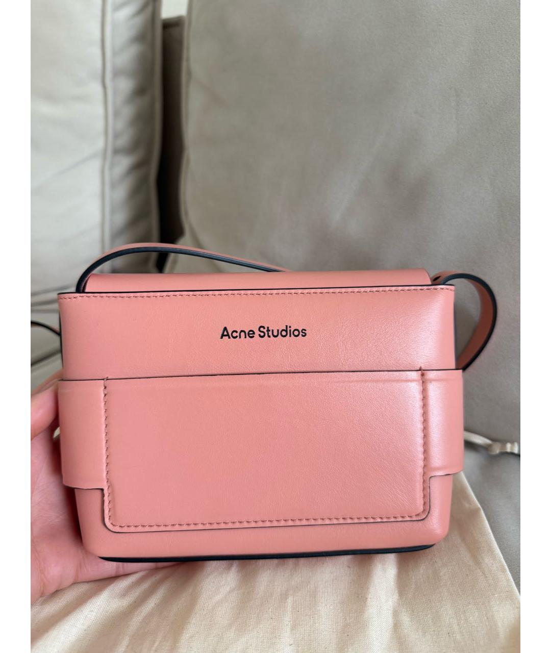 ACNE STUDIOS Коралловая кожаная сумка через плечо, фото 2