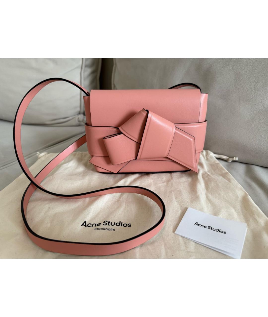 ACNE STUDIOS Коралловая кожаная сумка через плечо, фото 8