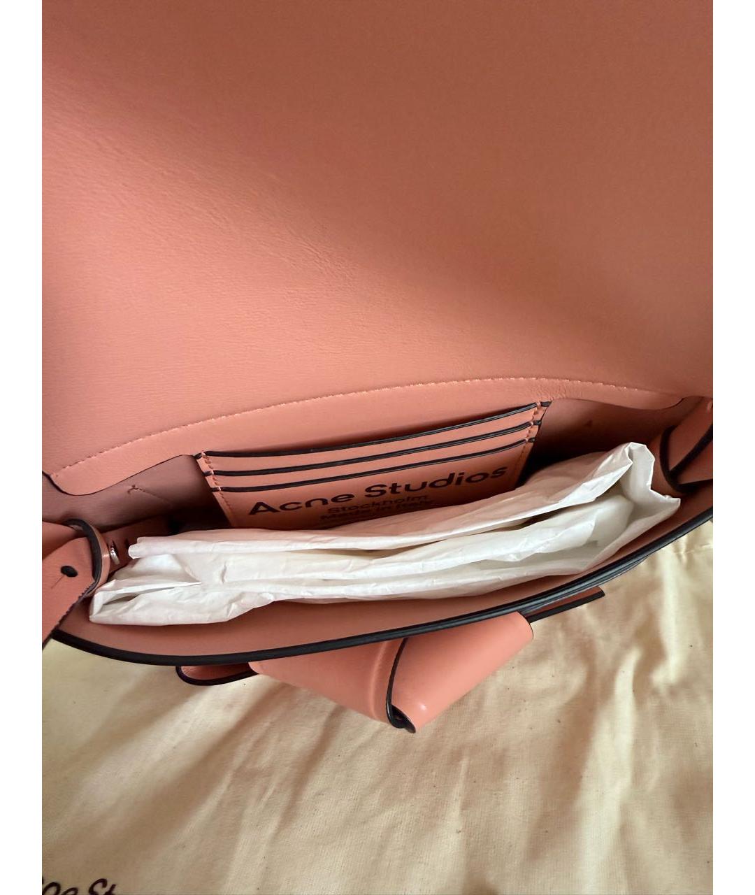 ACNE STUDIOS Коралловая кожаная сумка через плечо, фото 6