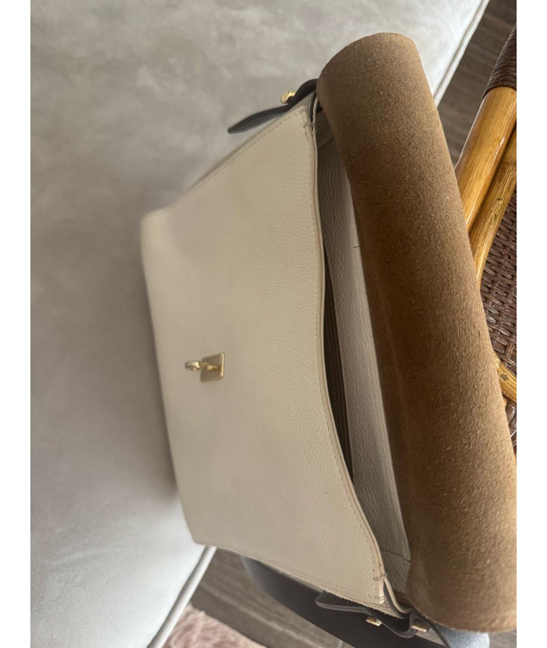 FURLA Бежевая кожаная сумка через плечо, фото 4