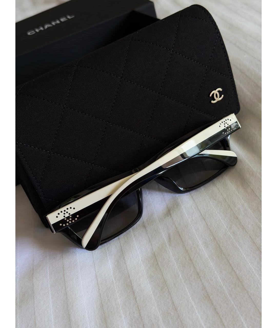 CHANEL Черные пластиковые солнцезащитные очки, фото 2