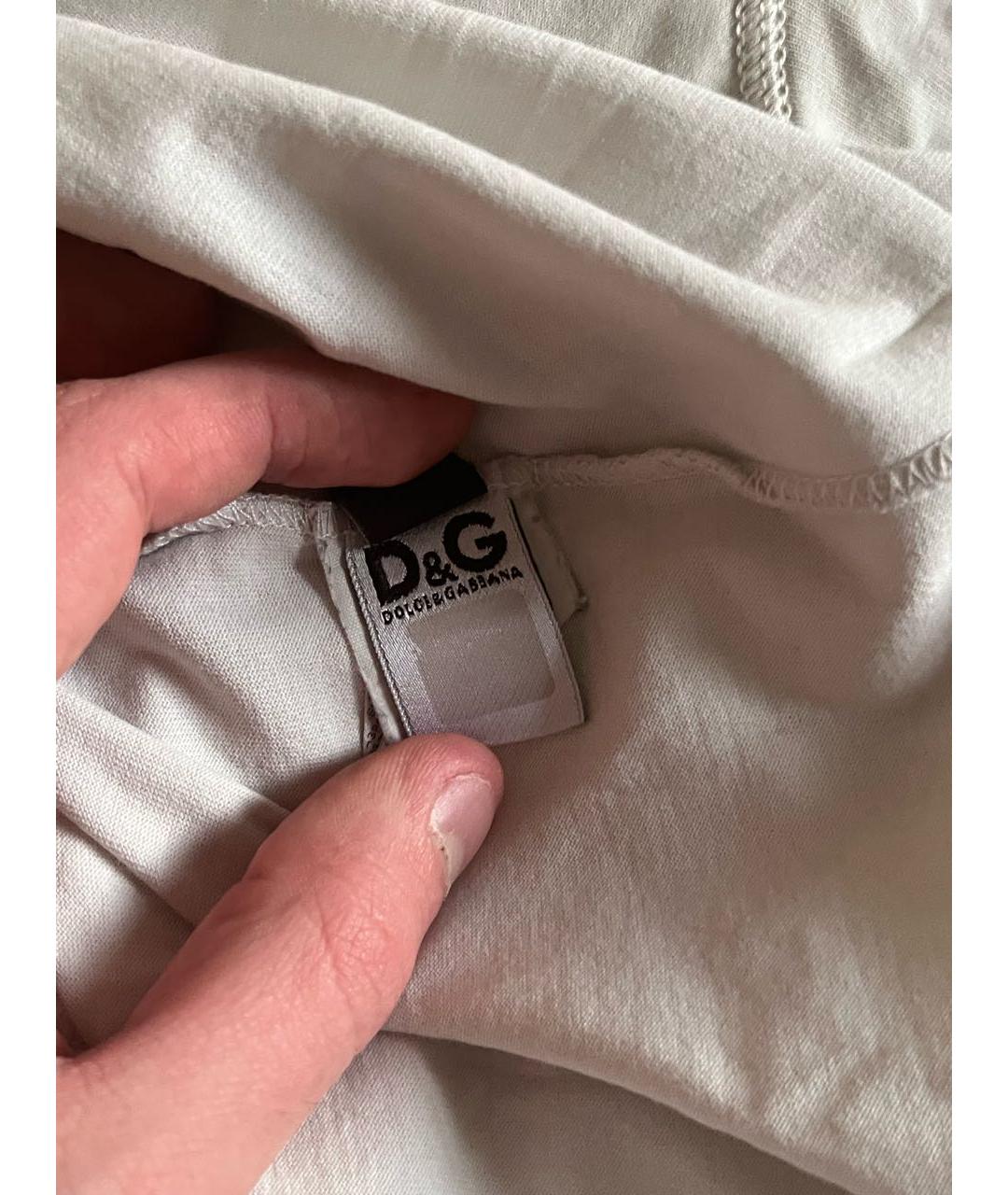 DOLCE&GABBANA Белая хлопковая футболка, фото 6