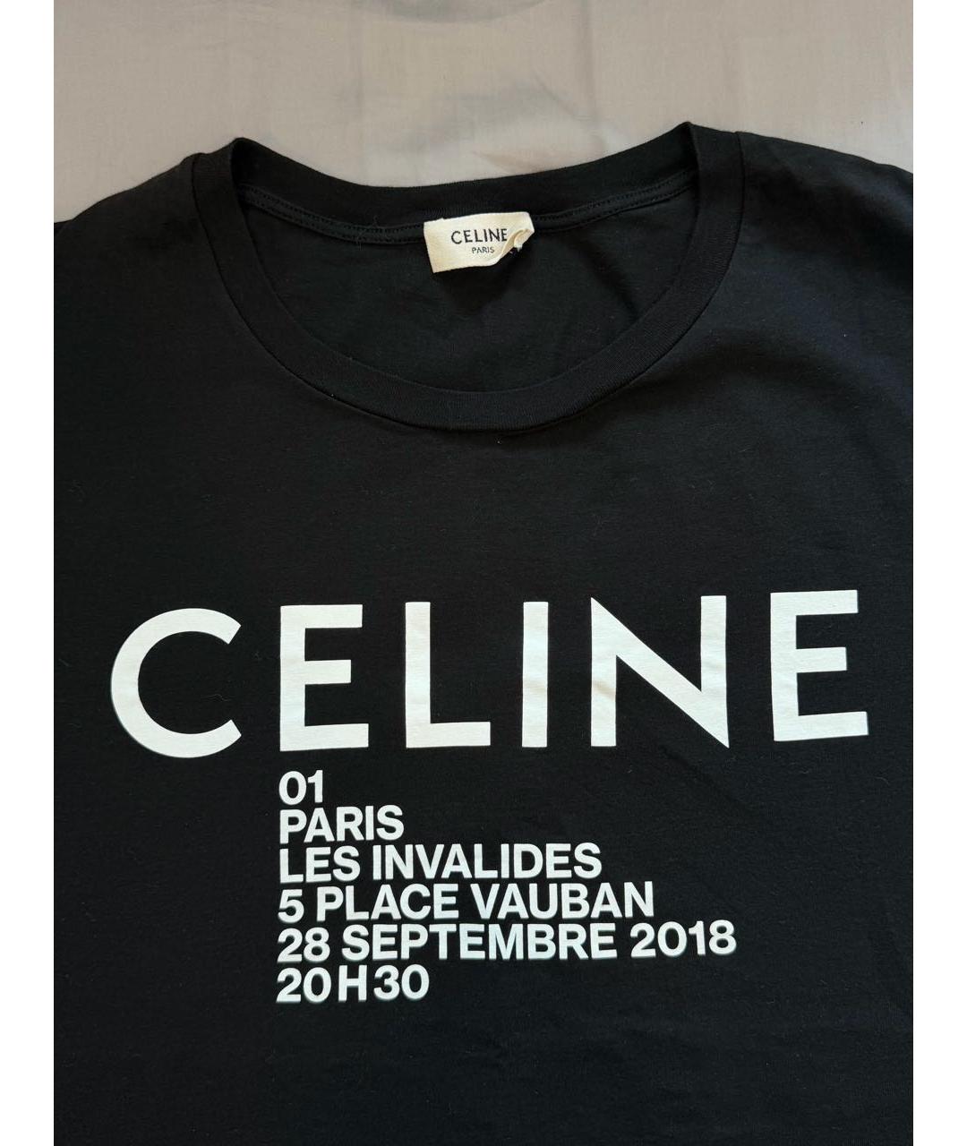 CELINE Черная футболка, фото 2