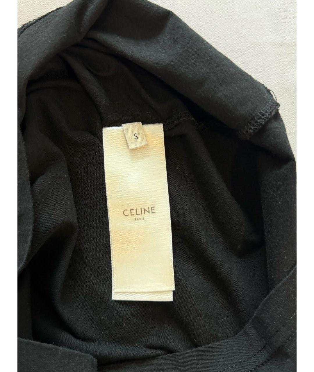 CELINE Черная футболка, фото 4