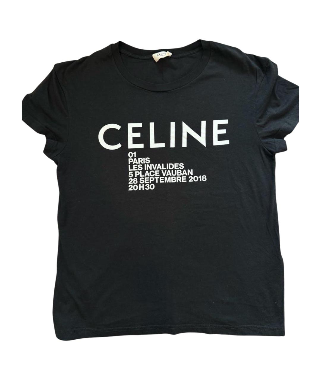 CELINE Черная футболка, фото 1