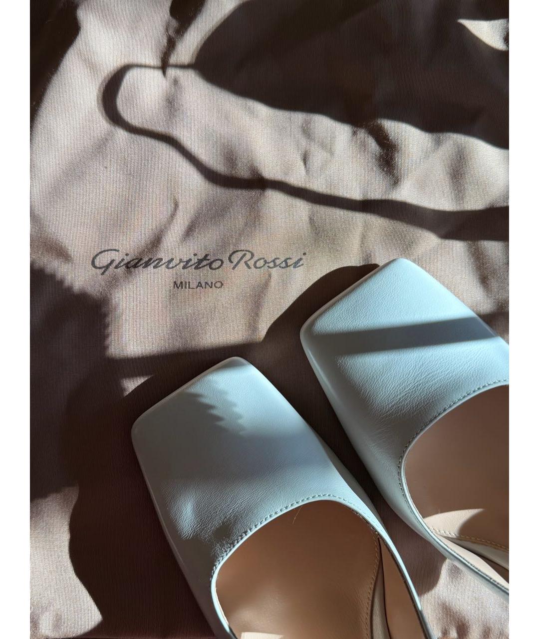 GIANVITO ROSSI Белые кожаные туфли, фото 6