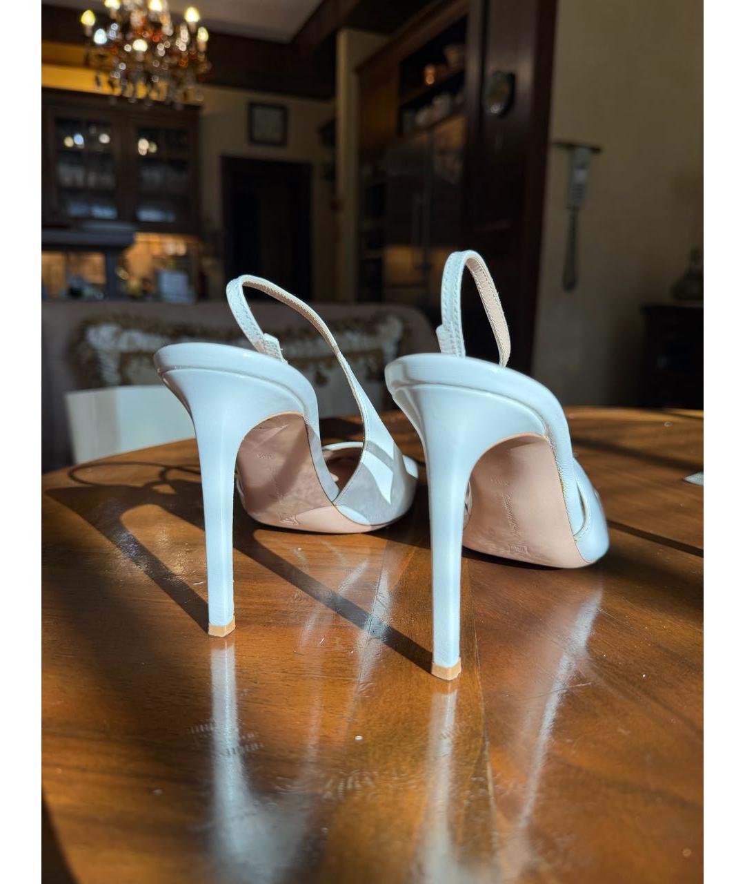 GIANVITO ROSSI Белые кожаные туфли, фото 4