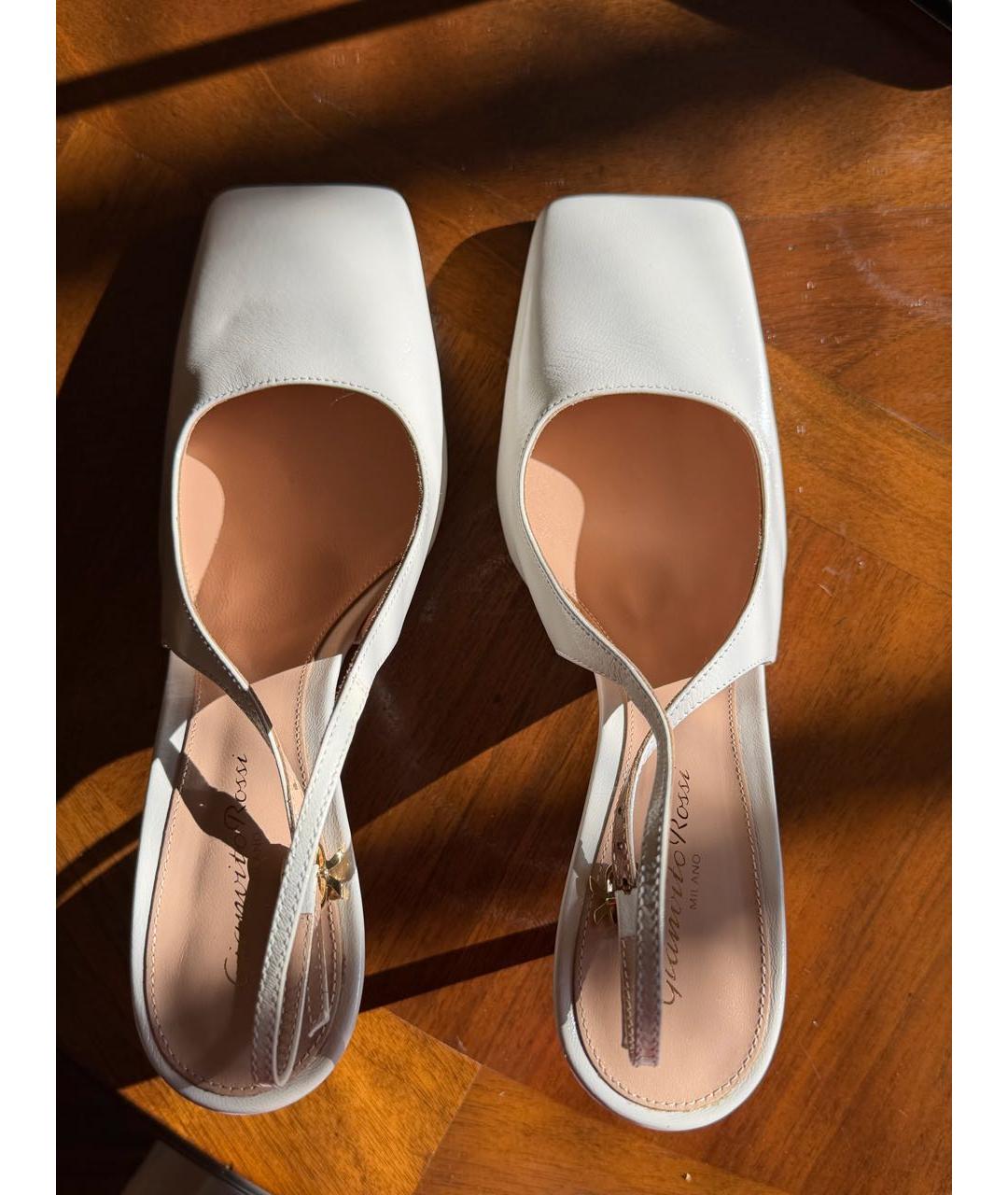 GIANVITO ROSSI Белые кожаные туфли, фото 2