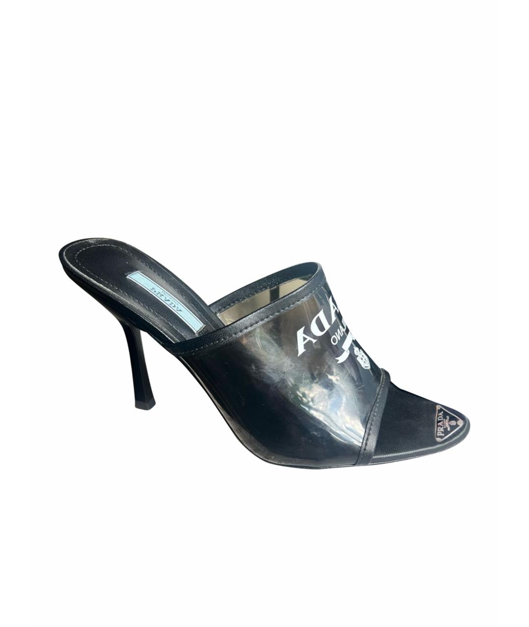PRADA Черные шлепанцы, фото 1