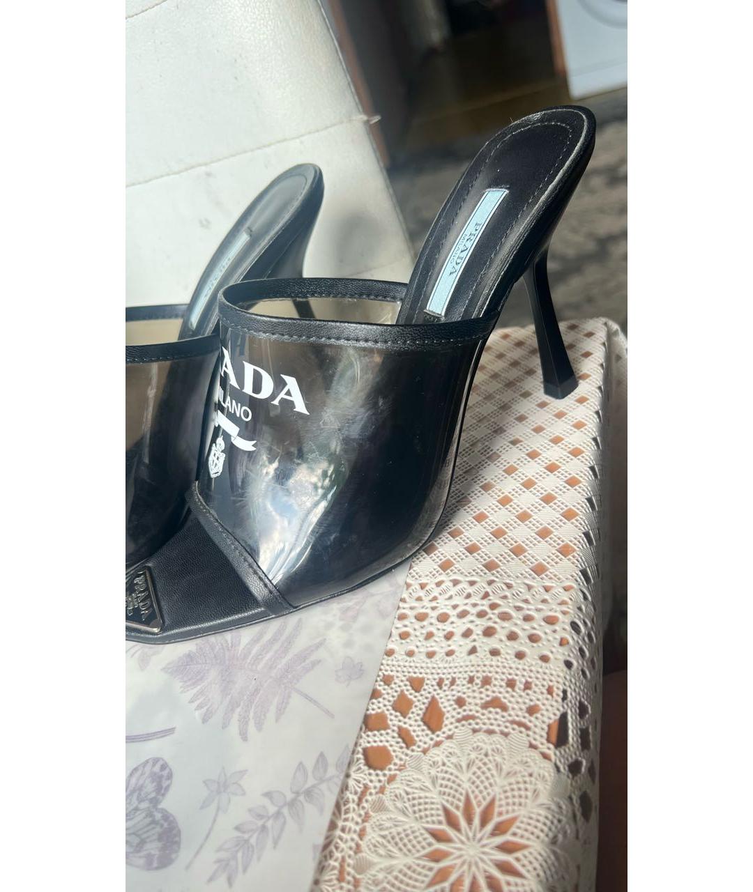 PRADA Черные шлепанцы, фото 6