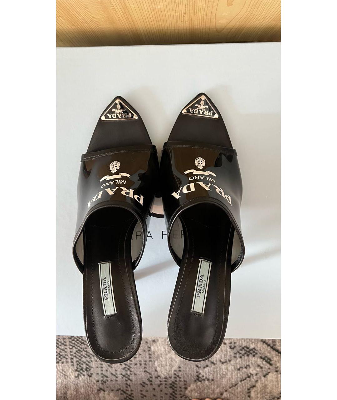 PRADA Черные шлепанцы, фото 3
