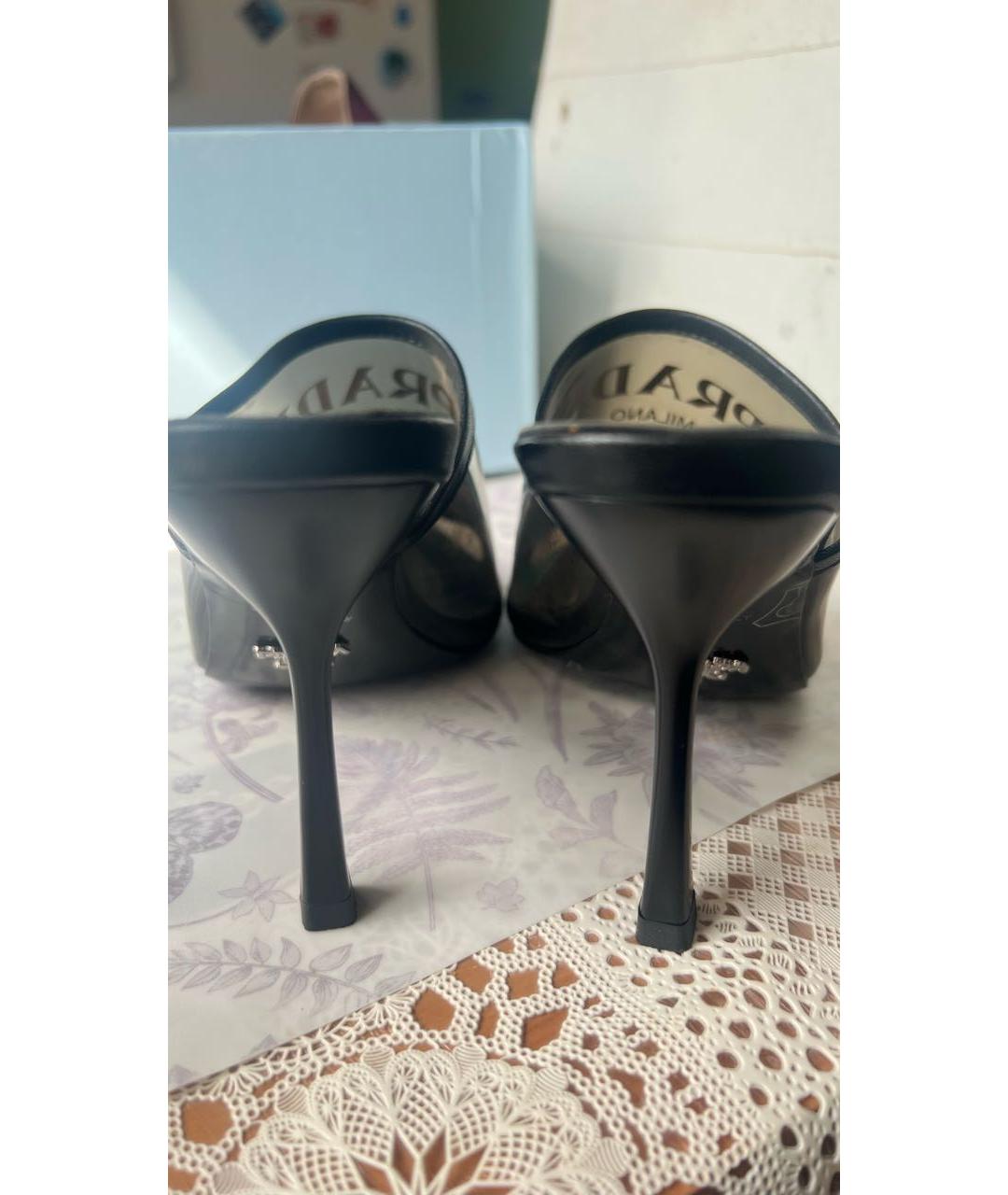 PRADA Черные шлепанцы, фото 4