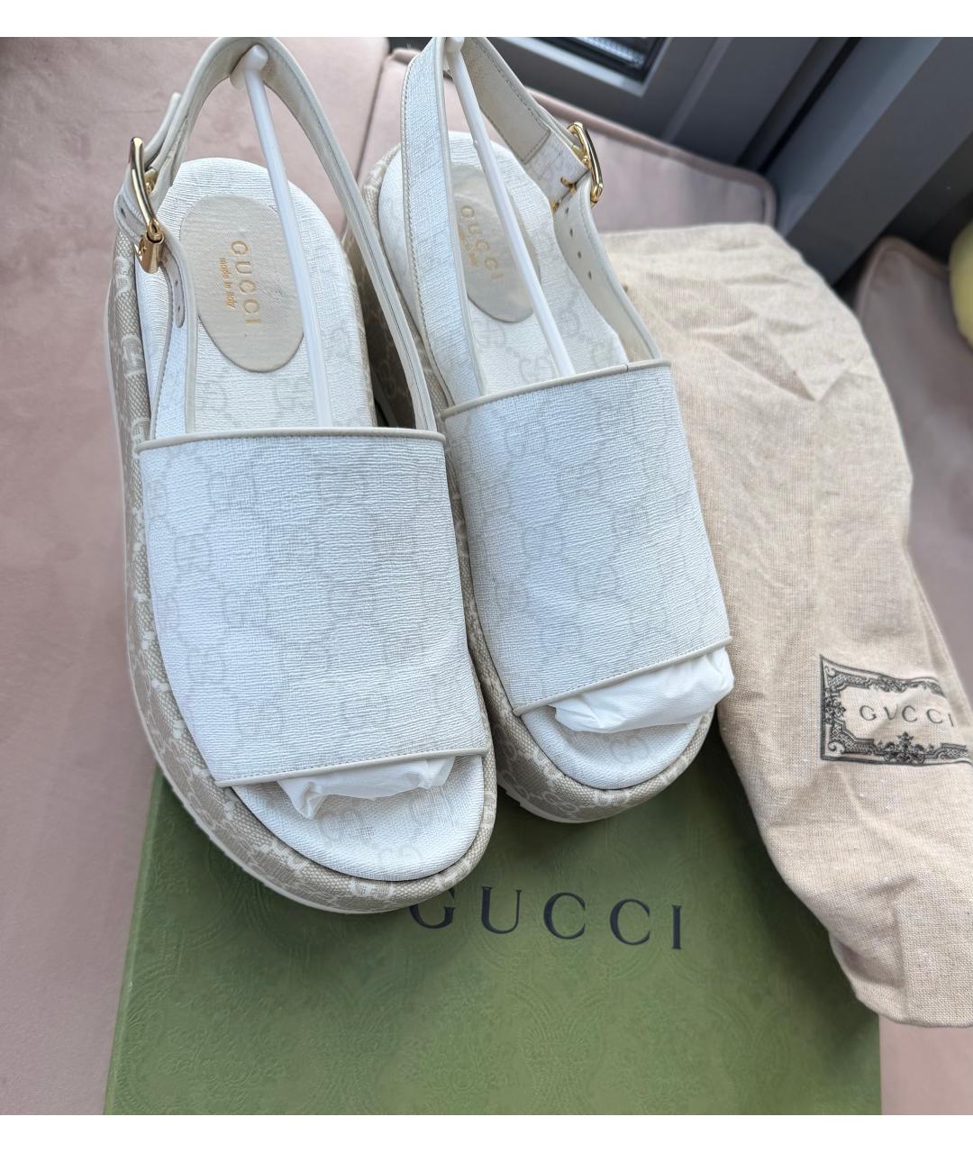 GUCCI Бежевые босоножки, фото 2