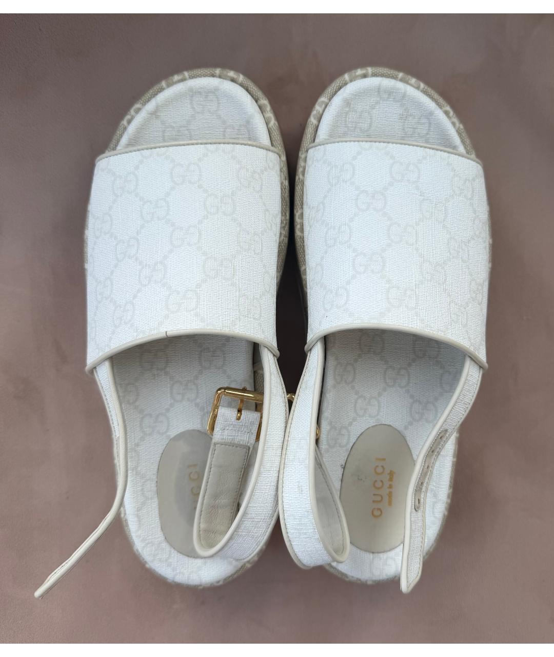 GUCCI Бежевые босоножки, фото 3
