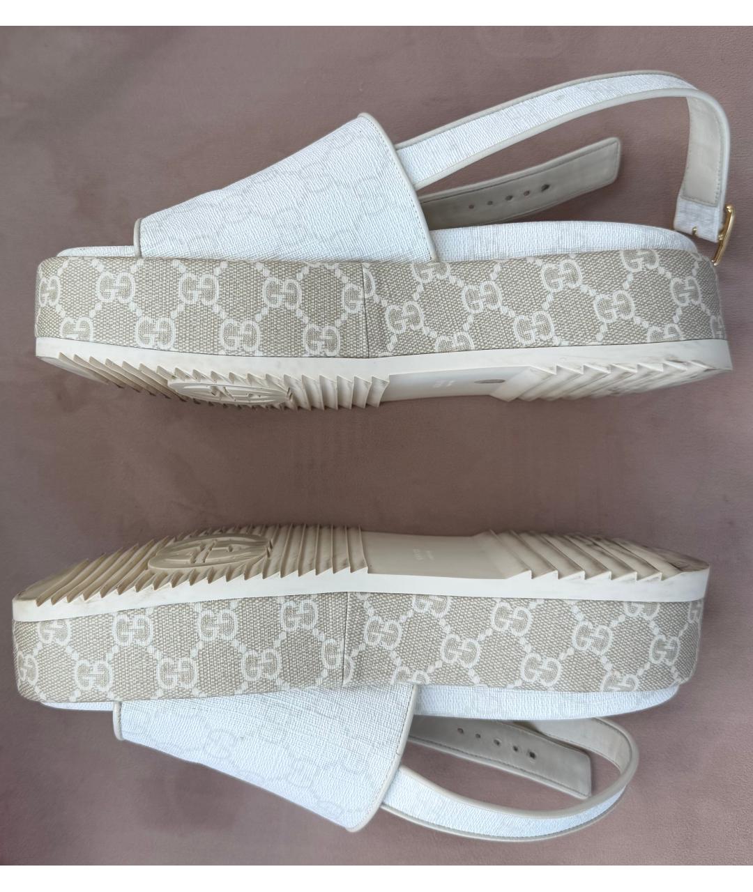 GUCCI Бежевые босоножки, фото 4