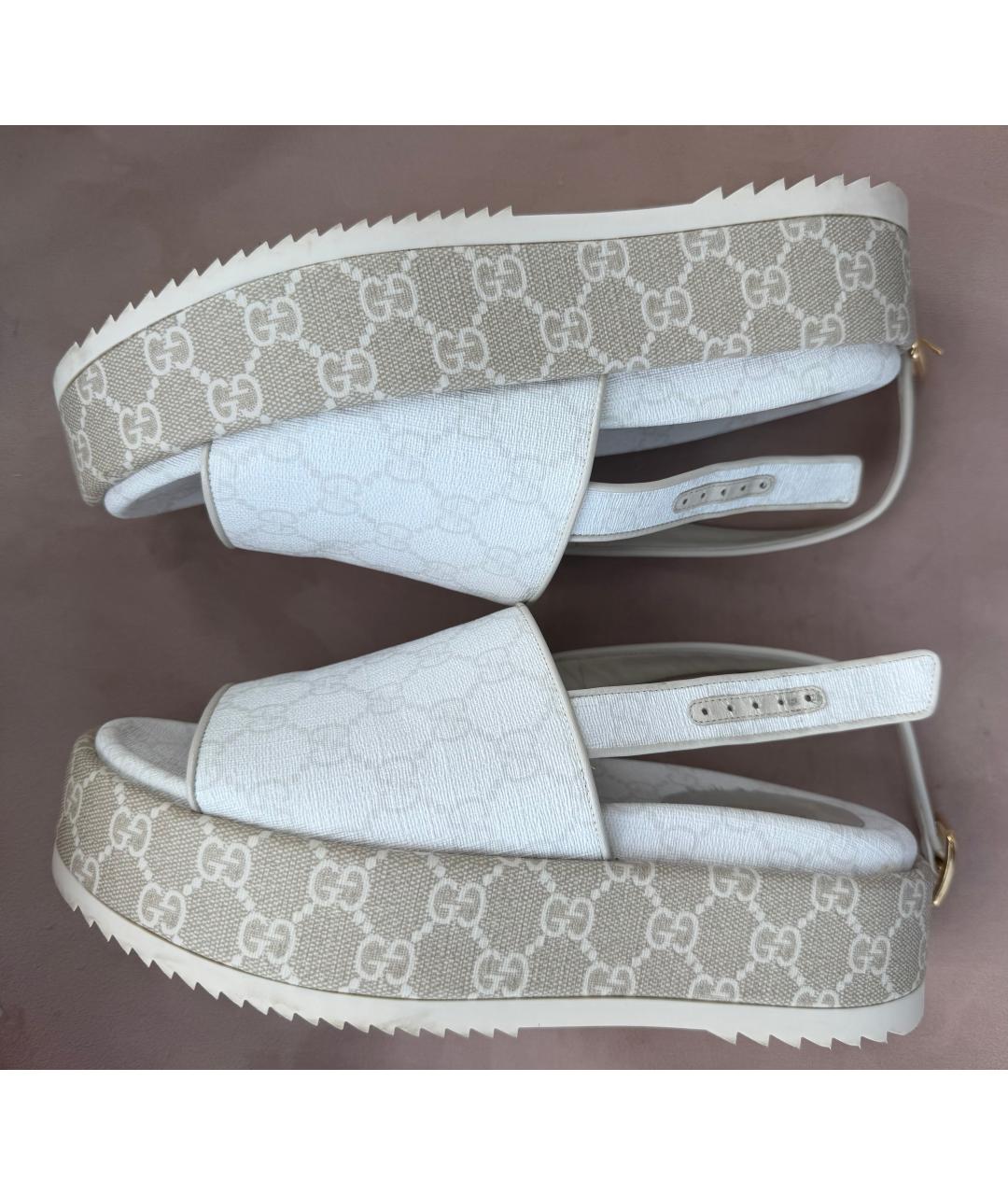 GUCCI Бежевые босоножки, фото 6