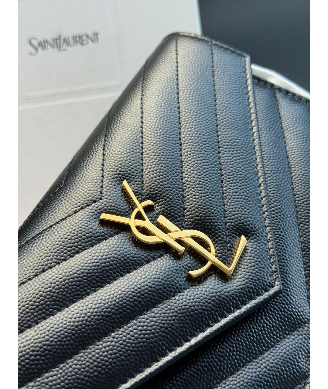 SAINT LAURENT Черная кожаная сумка через плечо, фото 6