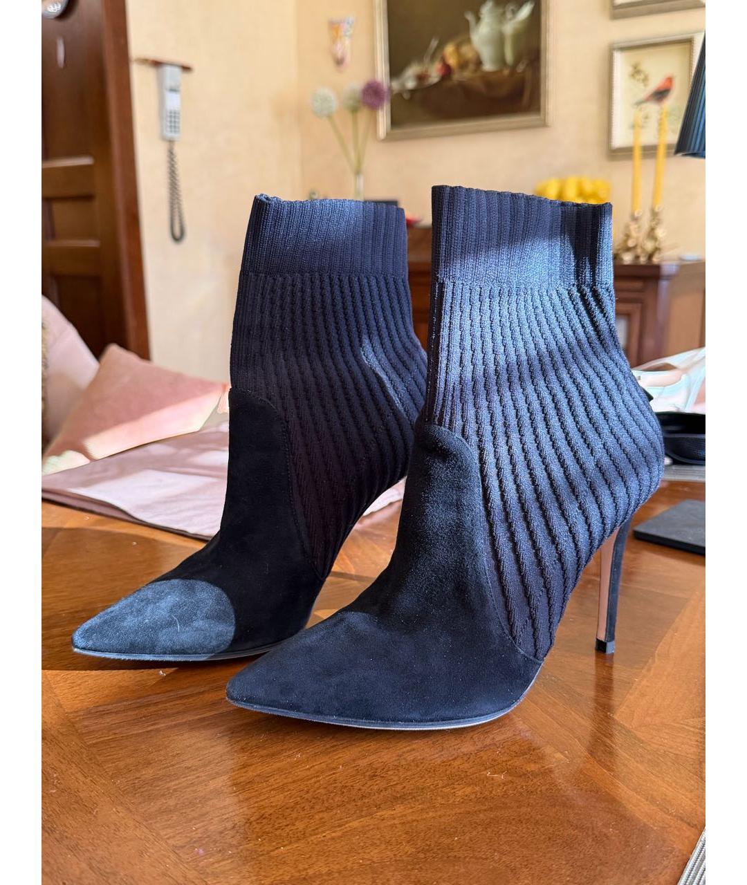 GIANVITO ROSSI Черные текстильные ботильоны, фото 2