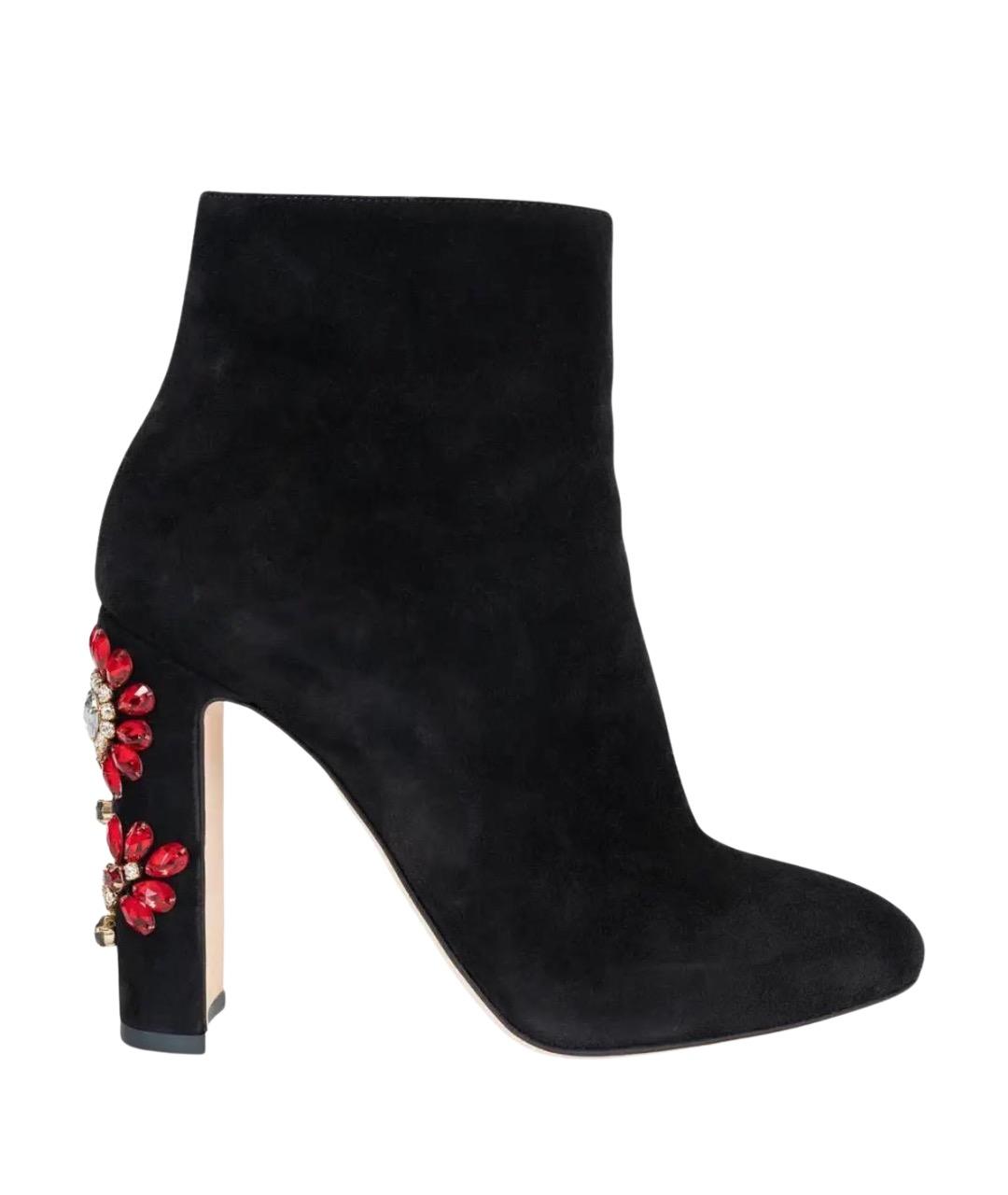 DOLCE&GABBANA Черные замшевые ботильоны, фото 1