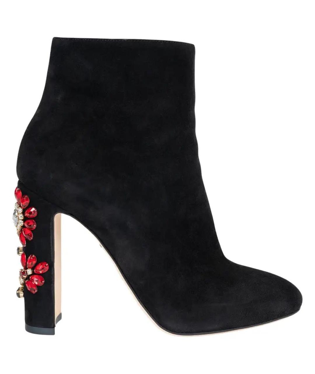 DOLCE&GABBANA Черные замшевые ботильоны, фото 8