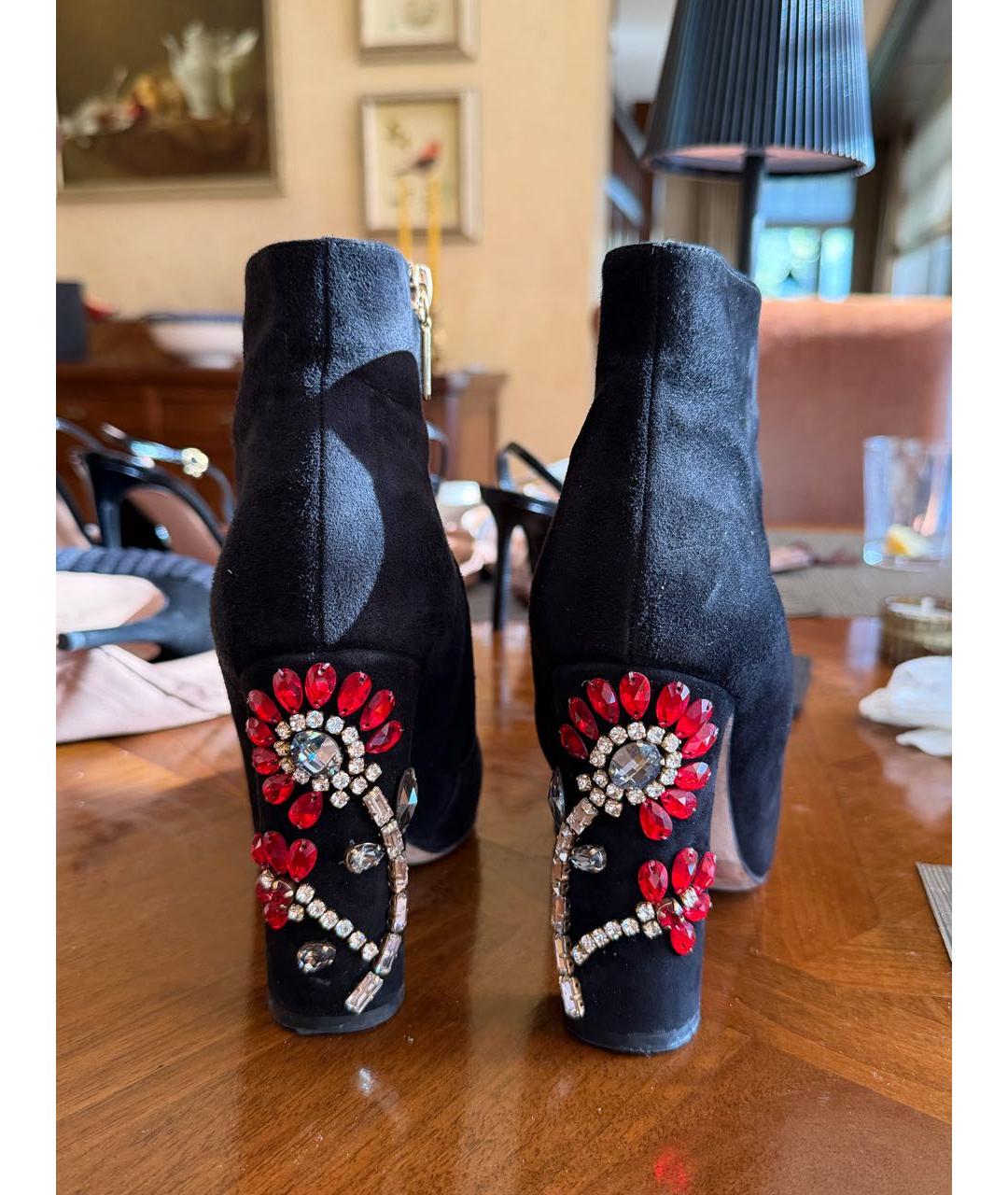 DOLCE&GABBANA Черные замшевые ботильоны, фото 4