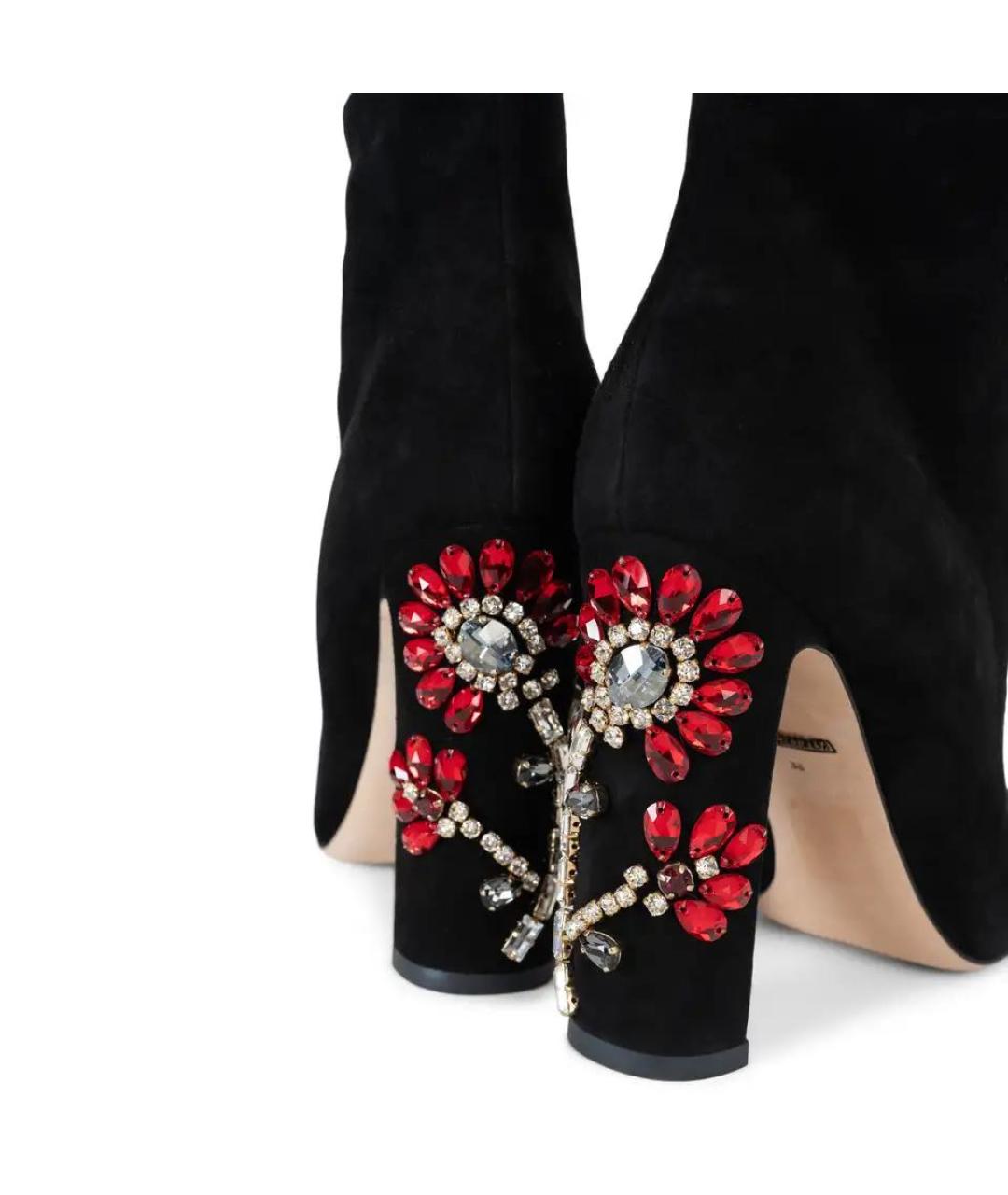 DOLCE&GABBANA Черные замшевые ботильоны, фото 6