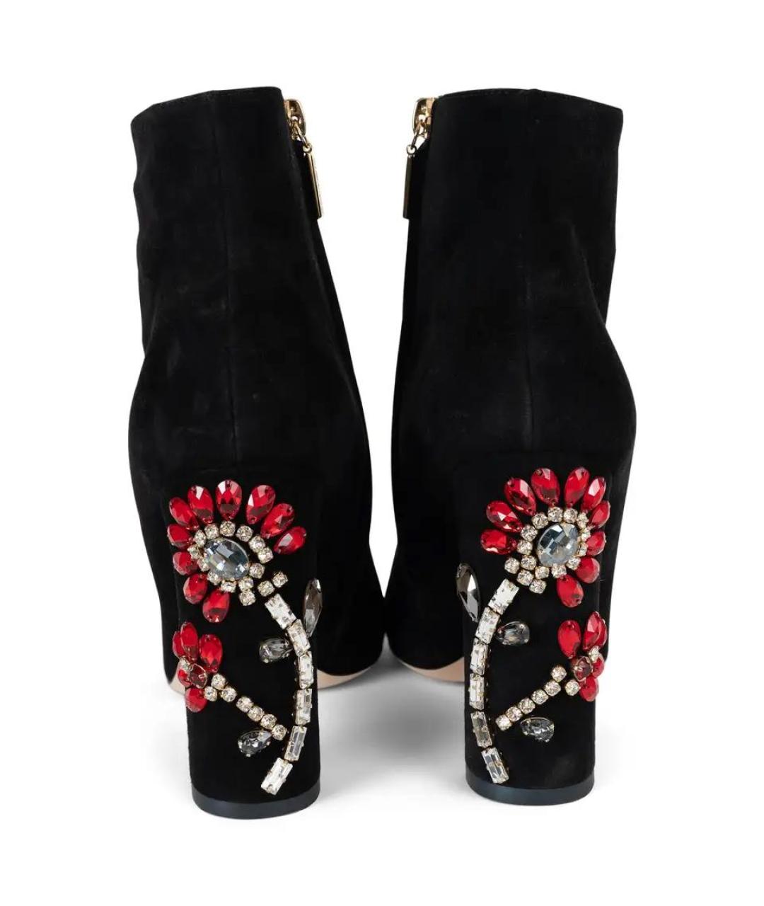 DOLCE&GABBANA Черные замшевые ботильоны, фото 5