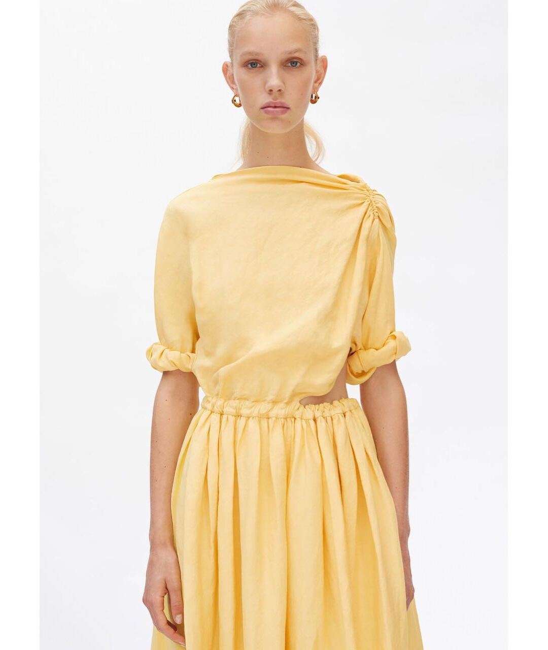 CELINE PRE-OWNED Желтое льняное повседневное платье, фото 2