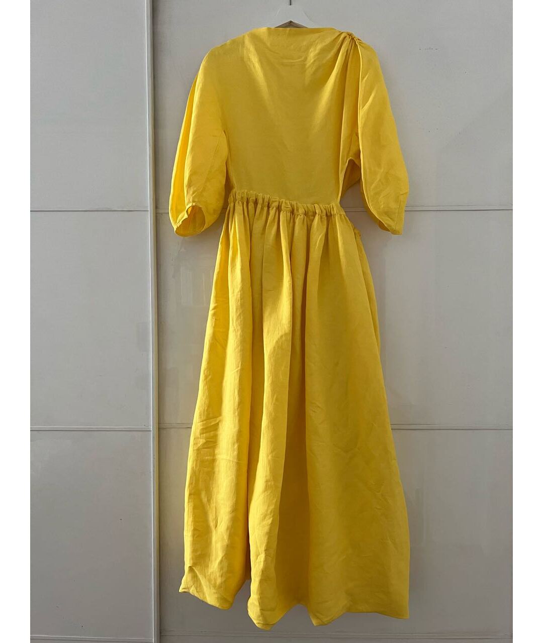 CELINE PRE-OWNED Желтое льняное повседневное платье, фото 5