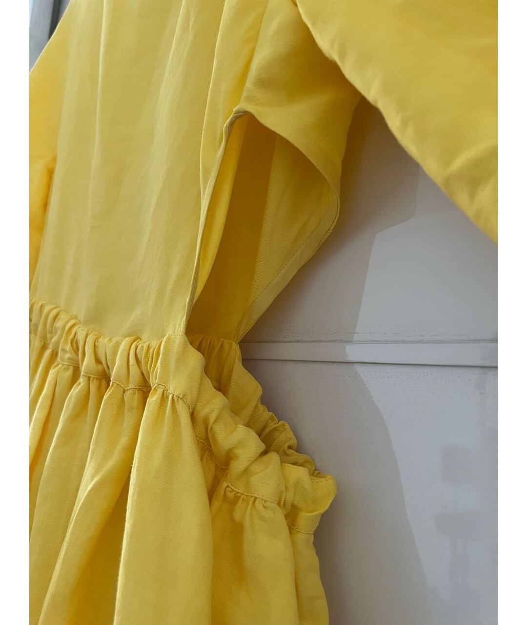 CELINE PRE-OWNED Желтое льняное повседневное платье, фото 4