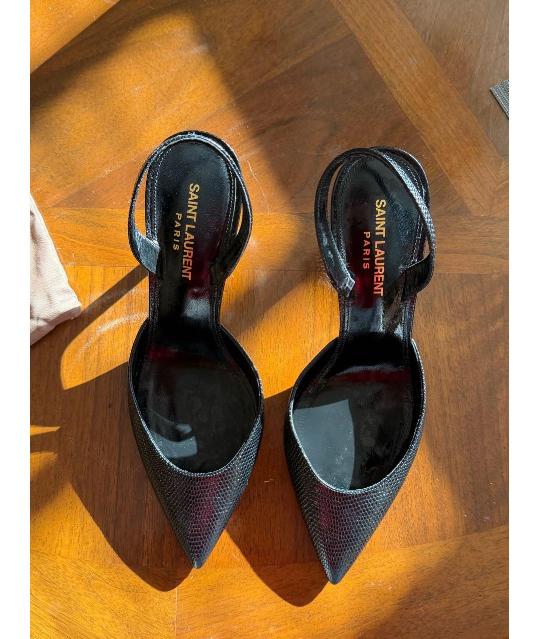 SAINT LAURENT Черные кожаные туфли, фото 2