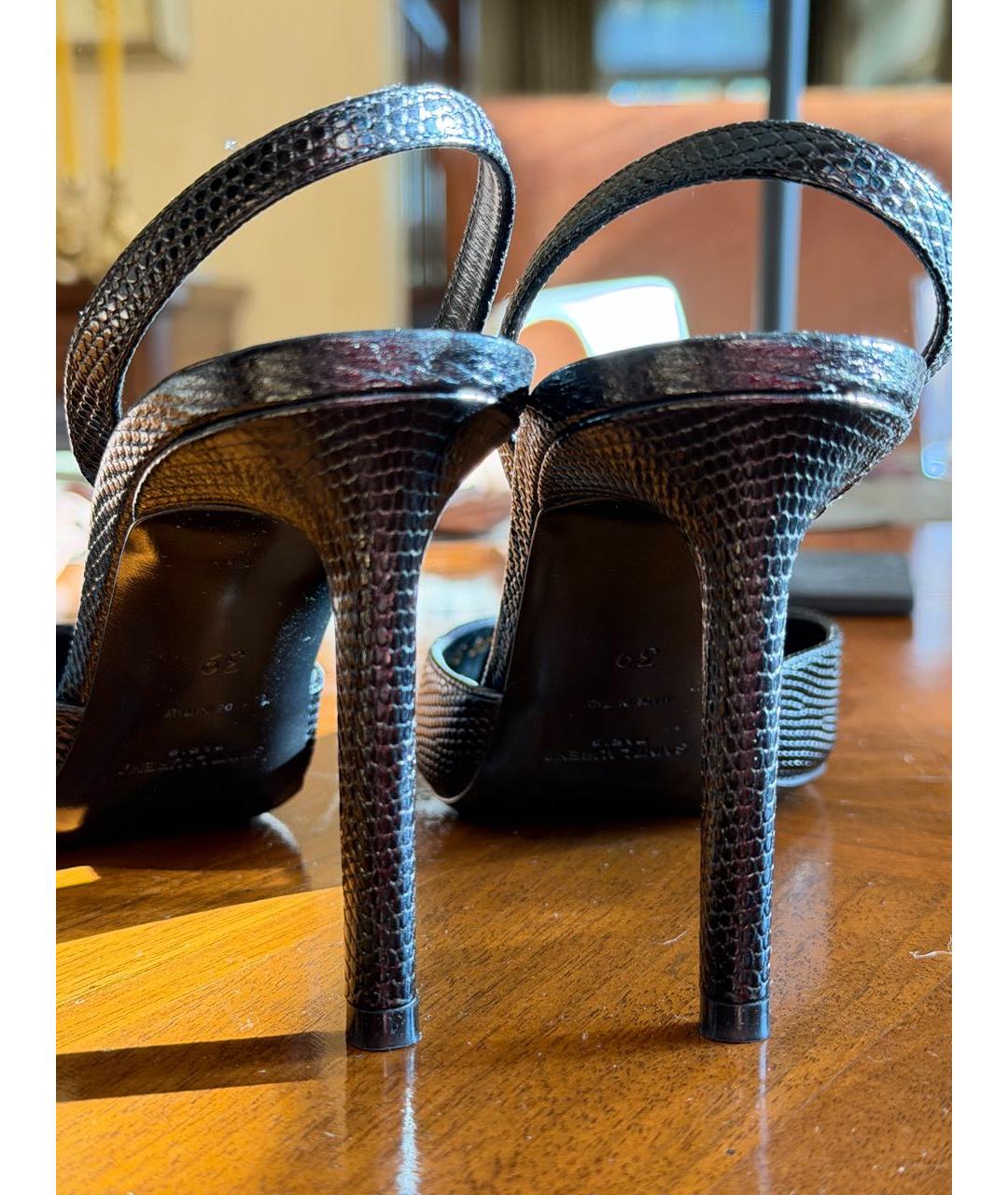 SAINT LAURENT Черные кожаные туфли, фото 4