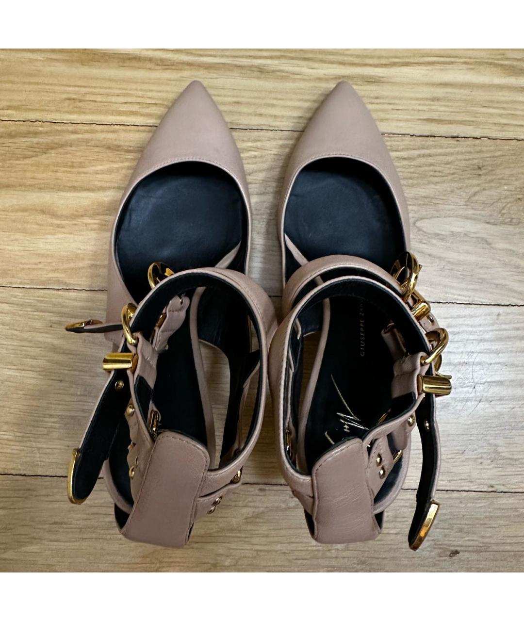 GIUSEPPE ZANOTTI DESIGN Бежевые кожаные туфли, фото 4