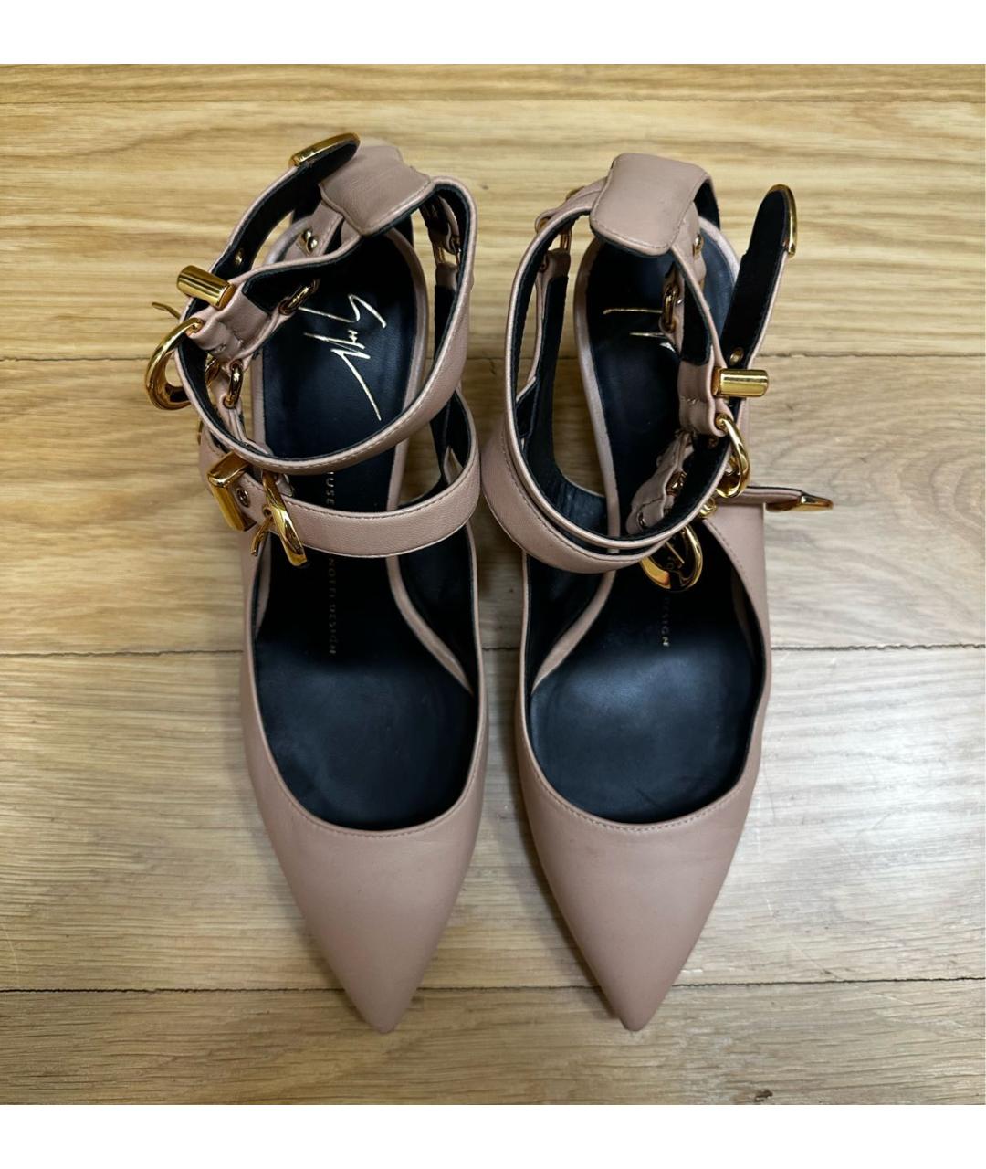 GIUSEPPE ZANOTTI DESIGN Бежевые кожаные туфли, фото 3