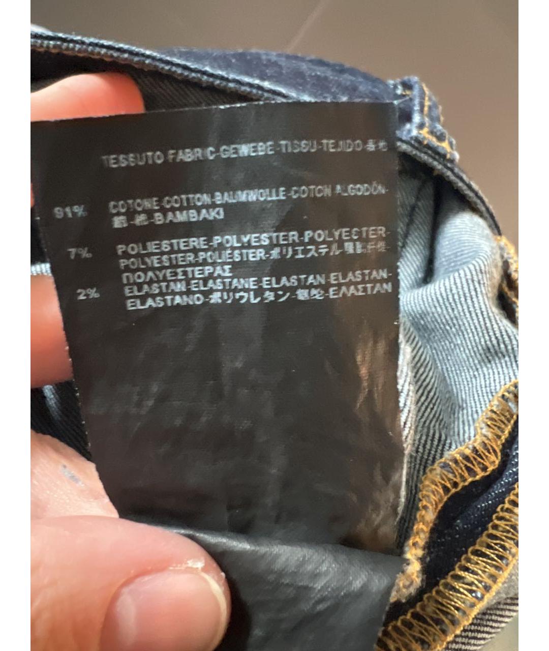SAINT LAURENT Темно-синие хлопковые джинсы слим, фото 8