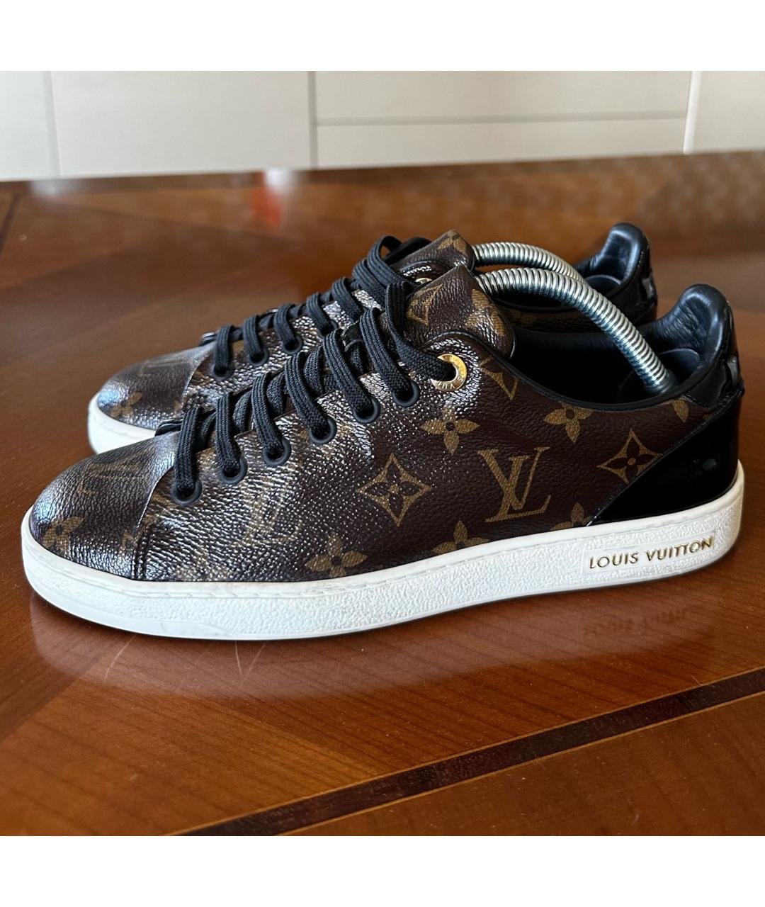 LOUIS VUITTON Коричневые кожаные кеды, фото 3