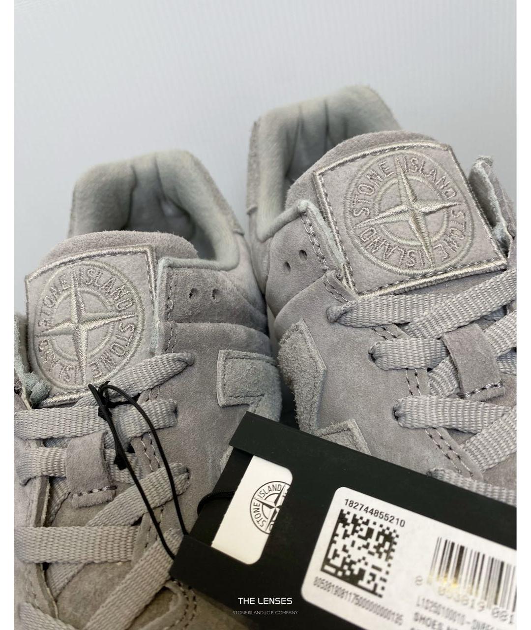 STONE ISLAND Серые замшевые высокие кроссовки / кеды, фото 5