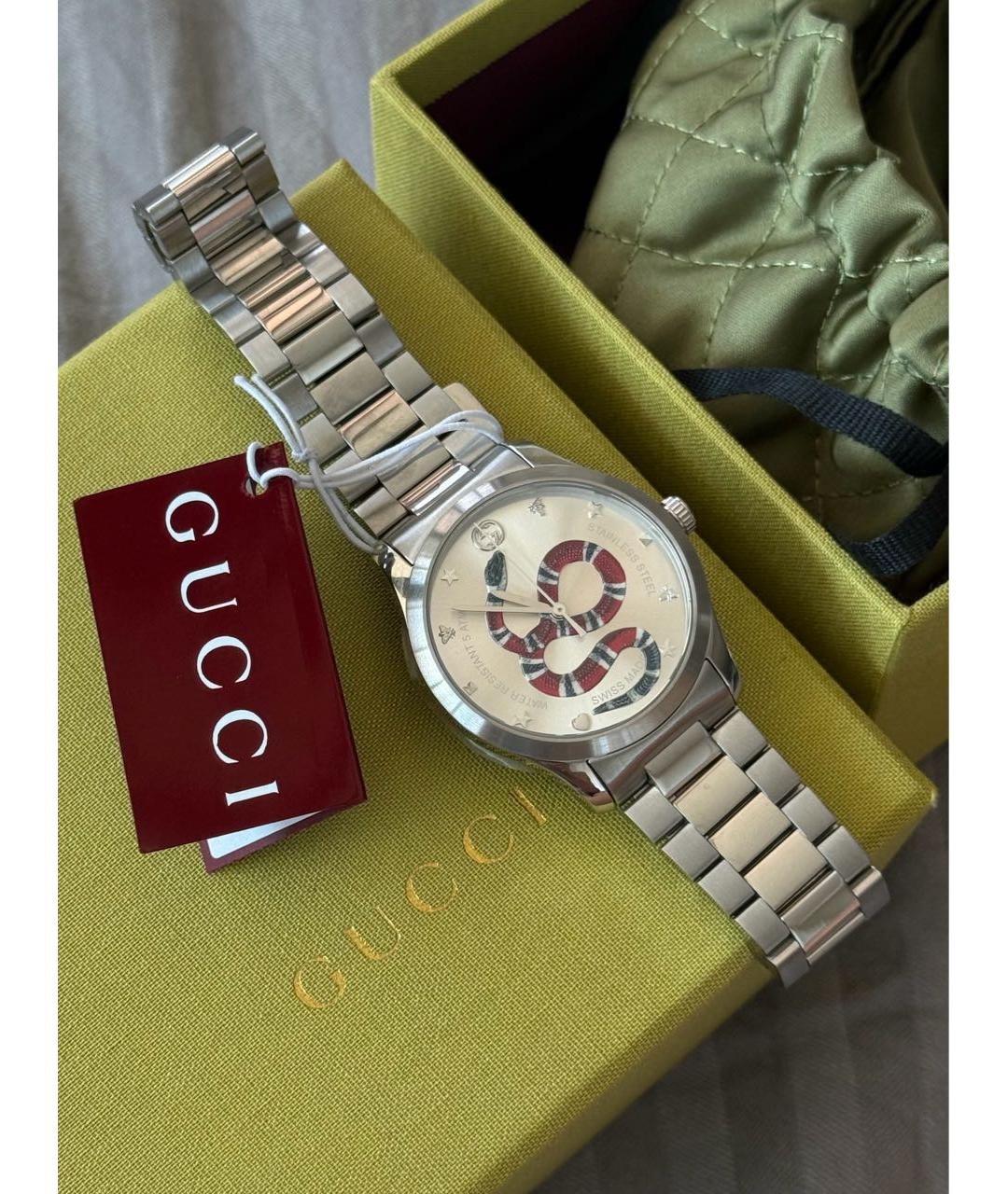 GUCCI Серебряные часы, фото 4