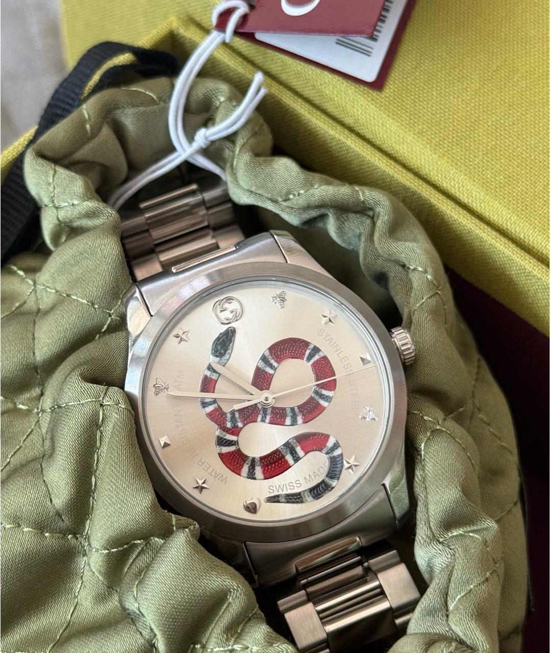 GUCCI Серебряные часы, фото 3