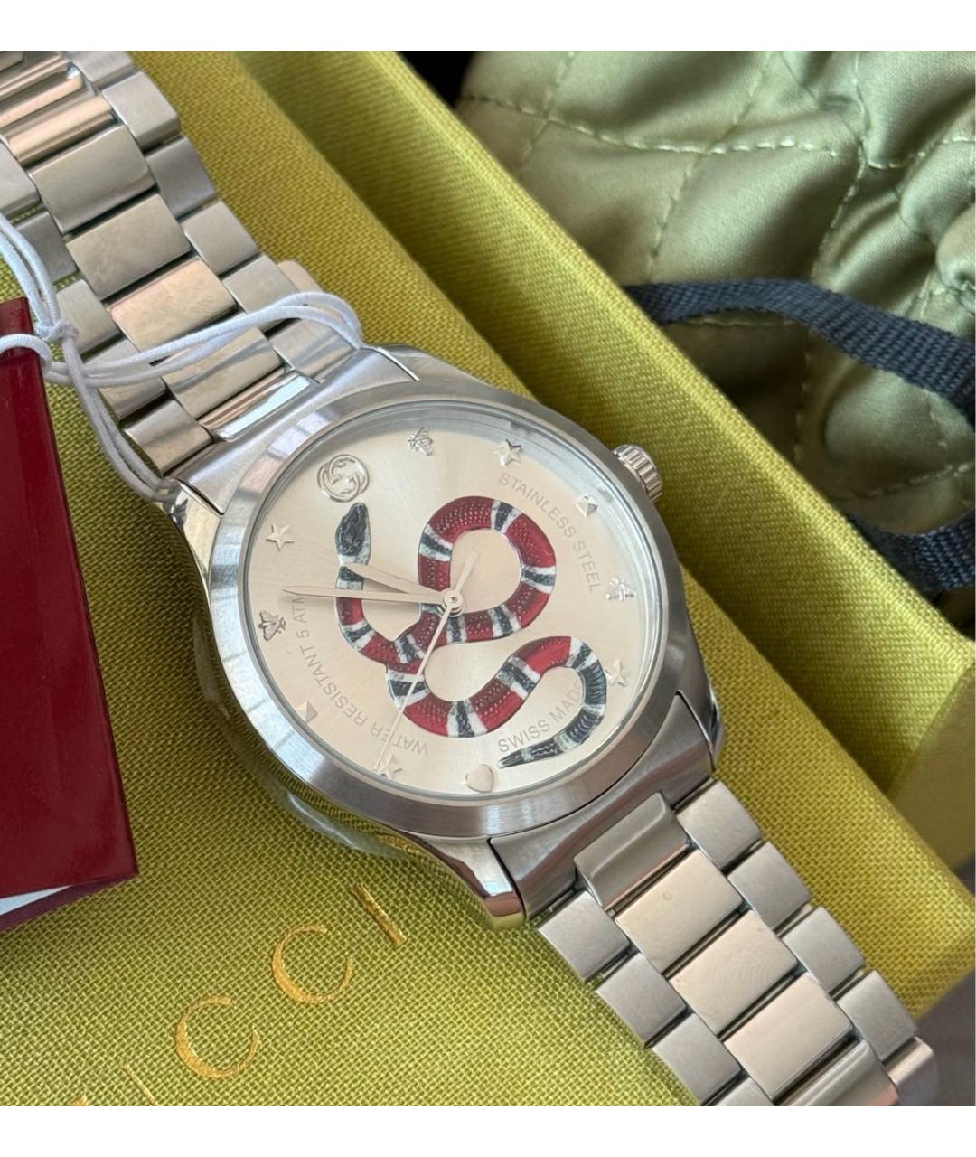 GUCCI Серебряные стальные часы, фото 3