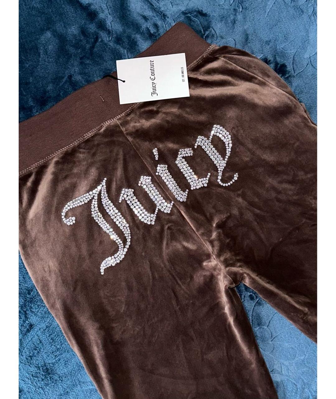 JUICY COUTURE Коричневый велюровый костюм с брюками, фото 4