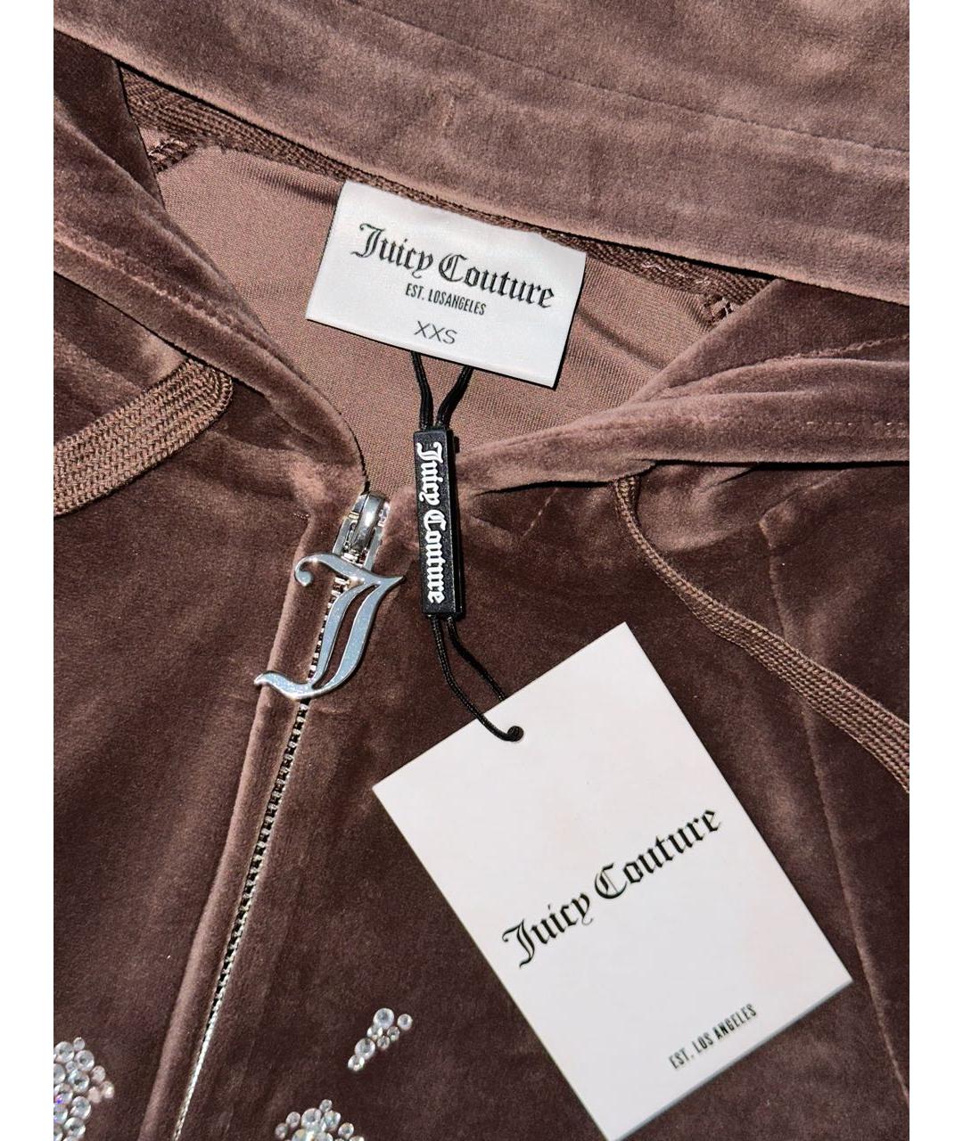 JUICY COUTURE Коричневый велюровый костюм с брюками, фото 5