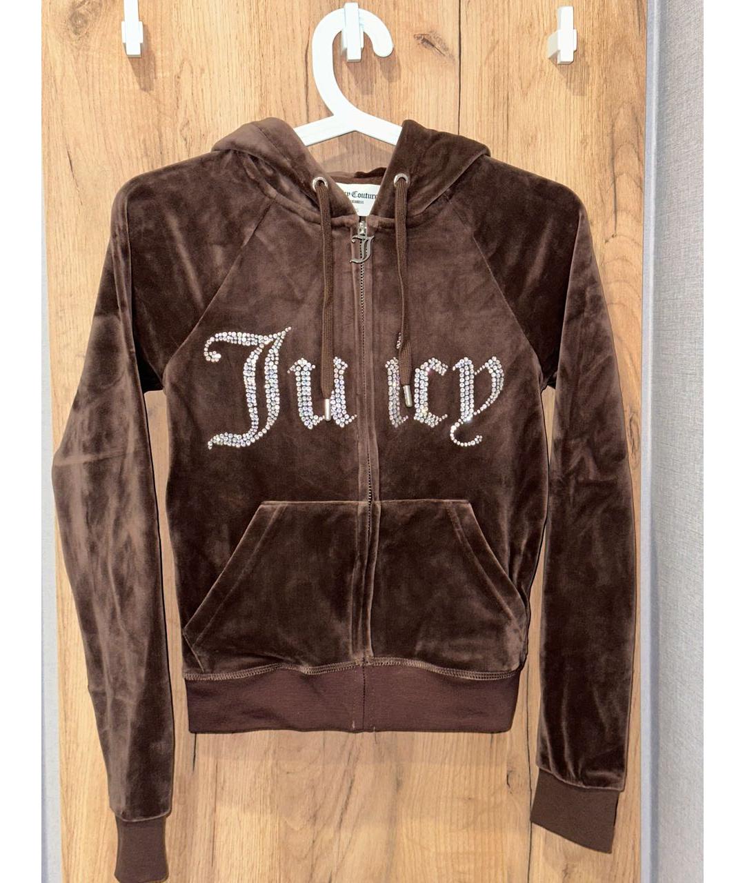 JUICY COUTURE Коричневый велюровый костюм с брюками, фото 2
