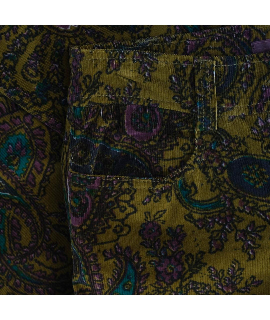 ETRO Хаки хлопковые прямые брюки, фото 5
