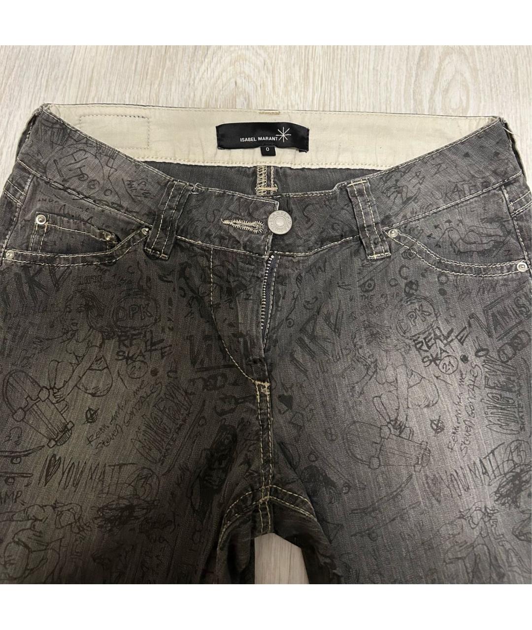 ISABEL MARANT Антрацитовые хлопко-эластановые джинсы слим, фото 5