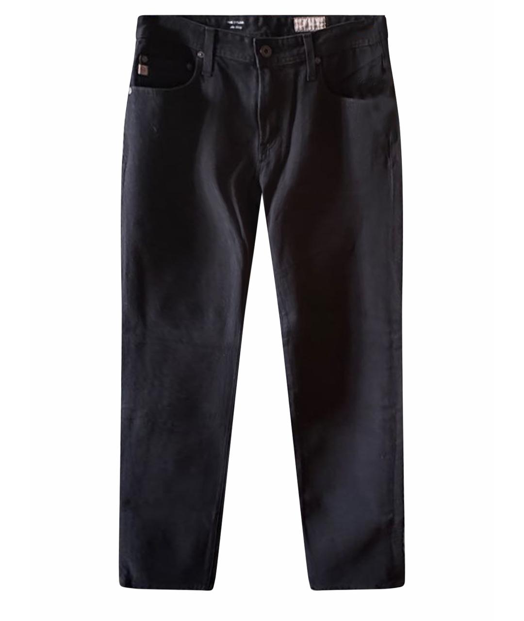 AG JEANS Черные хлопок-полиэтиленовые джинсы скинни, фото 1