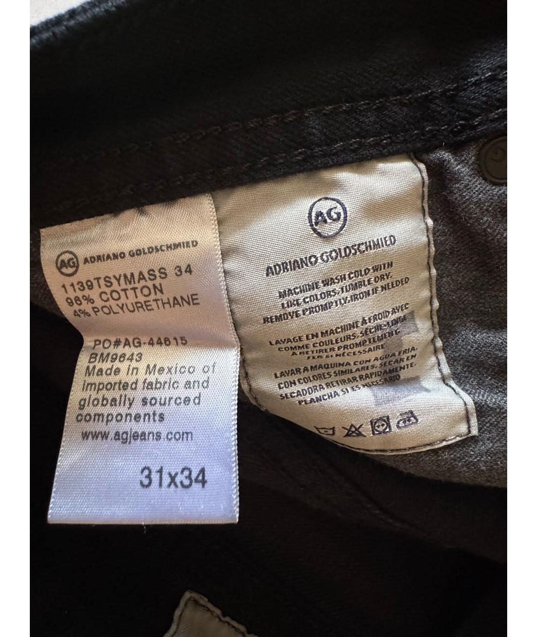 AG JEANS Черные хлопок-полиэтиленовые джинсы скинни, фото 4