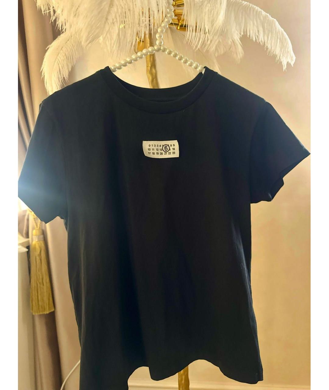 MM6 MAISON MARGIELA Черная хлопковая футболка, фото 6