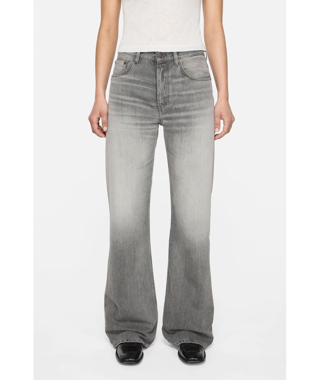 ACNE STUDIOS Серые хлопковые прямые джинсы, фото 3