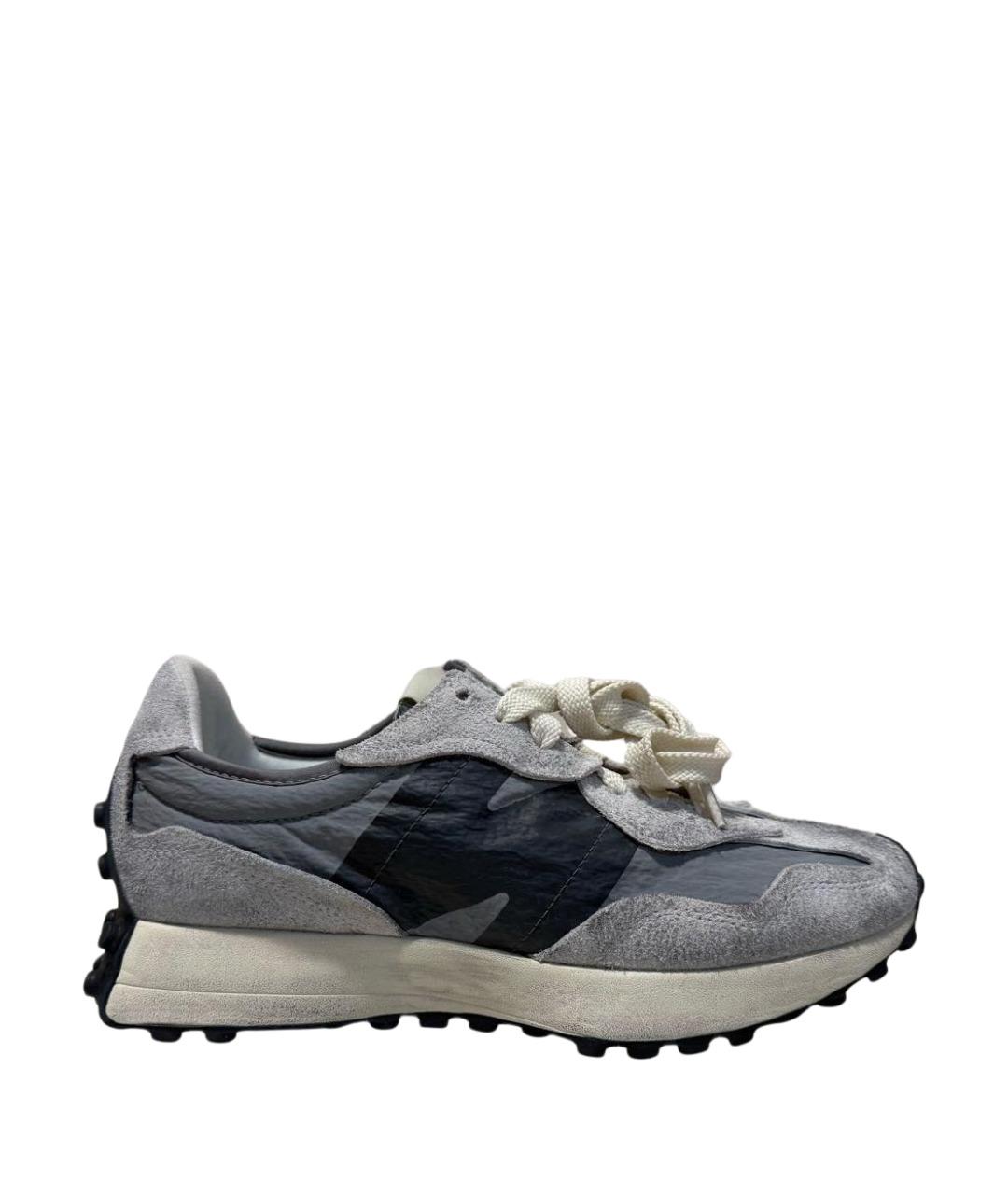NEW BALANCE Серые кожаные высокие кроссовки / кеды, фото 1